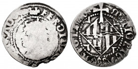 Ferdinand II (1479-1516). 1 real. Mallorca. (Cru-1178). Ag. 1,82 g. Angles in the shield of arms of Mallorca. Scarce. Almost F/Almost VF. Est...50,00....