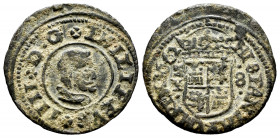 Philip IV (1621-1665). 8 maravedis. 1662. Madrid. Y. (Cal-364). (Jarabo-Sanahuja-M433). Ae. 2,04 g. Lying mintmark. VF. Est...20,00. 


 SPANISH DE...