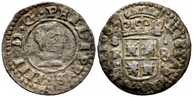Philip IV (1621-1665). 8 maravedis. 1663. Sevilla. R. (Cal-406). (Jarabo-Sanahuja-M634). Ae. 1,71 g. Almost VF. Est...18,00. 


 SPANISH DESCRIPTIO...