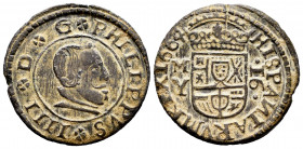 Philip IV (1621-1665). 16 maravedis. 1664. Madrid. Y. (Cal-481). (Jarabo-Sanahuja-M412). Ae. 4,33 g. Choice VF. Est...25,00. 


 SPANISH DESCRIPTIO...