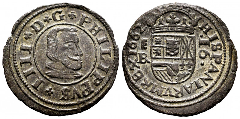 Philip IV (1621-1665). 16 maravedis. 1662. Segovia. BR. (Cal-488). (Jarabo-Sanah...