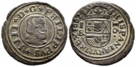 Philip IV (1621-1665). 16 maravedis. 1662. Segovia. BR. (Cal-488). (Jarabo-Sanahuja-523). Ae. 3,22 g. Choice VF. Est...25,00. 


 SPANISH DESCRIPTI...
