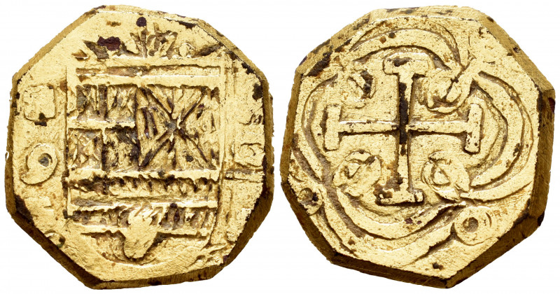 Philip IV (1621-1665). 2 escudos. Ae. 3,93 g. Contemporary counterfeit. It prese...