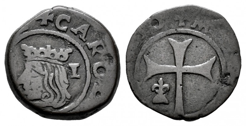 Charles II (1665-1700). Dobler. Mallorca. (Cal-11). (Cru C.G-4919). Ae. 1,92 g. ...