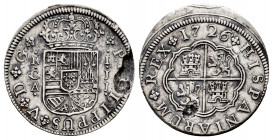 Philip V (1700-1746). 1 real. 1726. Cuenca. JJ. (Cal-352). Ag. 2,98 g. Small failures due to lack of mass. VF. Est...40,00. 


 SPANISH DESCRIPTION...