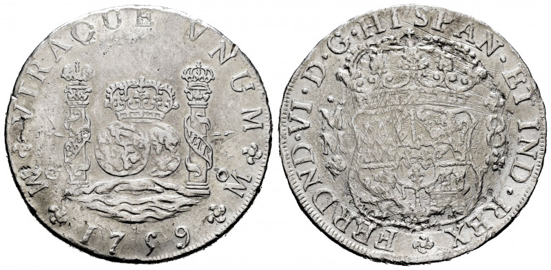 Ferdinand VI (1746-1759). 8 reales. 1759. México. MM. (Cal-495). Ag. 26,53 g. Us...