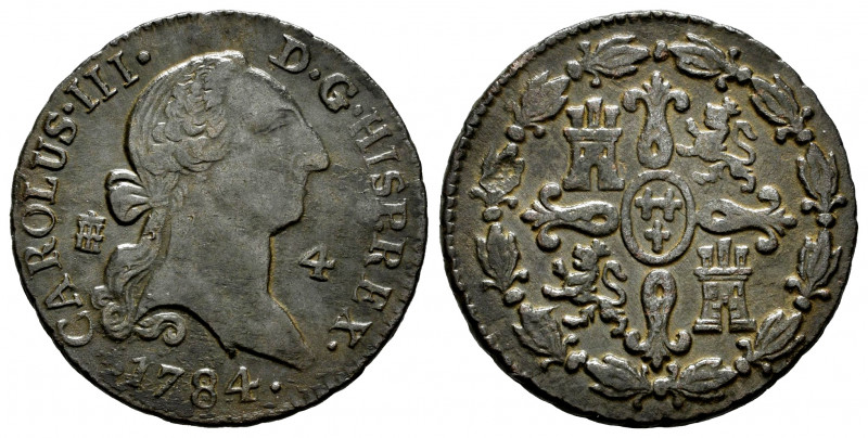 Charles III (1759-1788). 4 maravedis. 1784. Segovia. (Cal-63). Ae. 5,08 g. Almos...