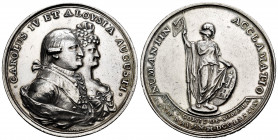 Charles IV (1788-1808). "Proclamation" medal. 1789. Soria. (H-100). (Vives-104). (Vq-13152). Ag. 59,78 g. Proclamation in Soria, May 1789. By Martínez...