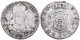 Charles IV (1788-1808). 4 reales. 1796. Madrid. MF. (Cal-782). Ag. 12,97 g. Almost F/F. Est...30,00. 


 SPANISH DESCRIPTION: Carlos IV (1788-1808)...