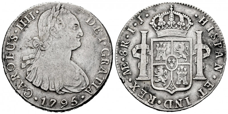 Charles IV (1788-1808). 8 reales. 1795. Lima. IJ. (Cal-912). Ag. 26,68 g. Choice...