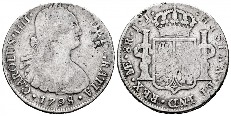 Charles IV (1788-1808). 8 reales. 1798. Lima. IJ. (Cal-916). Ag. 25,50 g. F. Est...