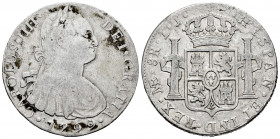 Charles IV (1788-1808). 8 reales. 1799. Lima. IJ. (Cal-917). Ag. 27,00 g. F/Choice F. Est...50,00. 


 SPANISH DESCRIPTION: Carlos IV (1788-1808). ...