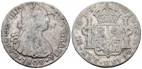Charles IV (1788-1808). 8 reales. 1802. Lima. IJ. (Cal-920). Ag. 26,46 g. F. Est...35,00. 


 SPANISH DESCRIPTION: Carlos IV (1788-1808). 8 reales....