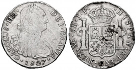 Charles IV (1788-1808). 8 reales. 1807. Lima. JP. (Cal-927). Ag. 26,59 g. Nicks on edge. Choice F. Est...50,00. 


 SPANISH DESCRIPTION: Carlos IV ...