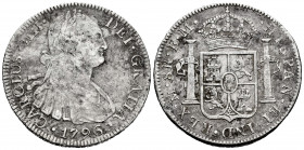 Charles IV (1788-1808). 8 reales. 1795. México. FM. (Cal-959). Ag. 26,02 g. Surface rust. Choice F. Est...50,00. 


 SPANISH DESCRIPTION: Carlos IV...