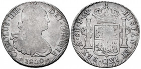 Charles IV (1788-1808). 8 reales. 1800. México. FM. (Cal-965). Ag. 26,60 g. Choice F. Est...40,00. 


 SPANISH DESCRIPTION: Carlos IV (1788-1808). ...