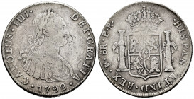 Charles IV (1788-1808). 8 reales. 1792. Potosí. PR. (Cal-992). Ag. 26,54 g. Scratches. Choice F/Almost VF. Est...60,00. 


 SPANISH DESCRIPTION: Ca...