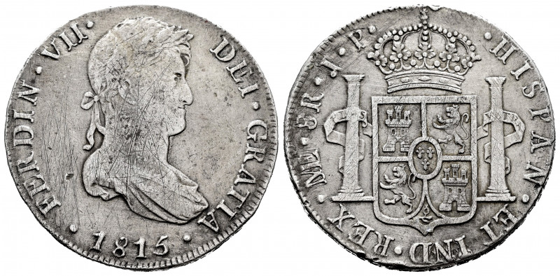 Ferdinand VII (1808-1833). 8 reales. 1815. Lima. JP. (Cal-1248). Ag. 26,91 g. Ha...