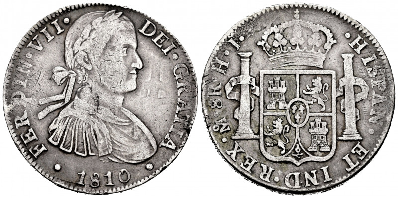 Ferdinand VII (1808-1833). 8 reales. 1810. México. HJ. (Cal-1314). Ag. 26,83 g. ...