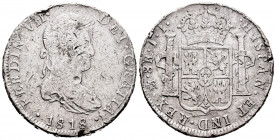 Ferdinand VII (1808-1833). 8 reales. 1818. México. JJ. (Cal-1333). Ag. 26,38 g. Knocks. F. Est...35,00. 


 SPANISH DESCRIPTION: Fernando VII (1808...