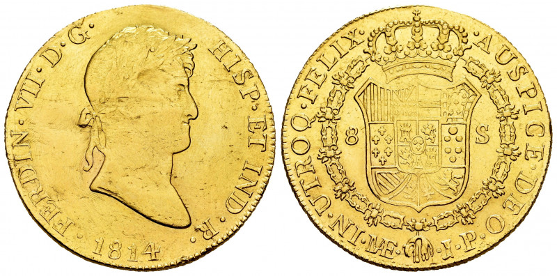 Ferdinand VII (1808-1833). 8 escudos. 1814. Lima. JP. (Cal-1761). (Cal onza-1220...