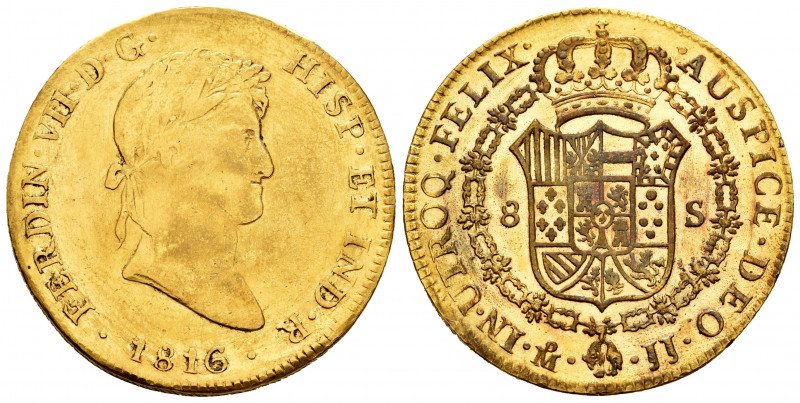 Ferdinand VII (1808-1833). 8 escudos. 1814. México. JJ. (Cal-1794). (Cal onza-12...