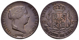 Elizabeth II (1833-1868). 25 centimos de real. 1864. Segovia. (Cal-197). Ae. 9,17 g. Choice VF/VF. Est...40,00. 


 SPANISH DESCRIPTION: Isabel II ...