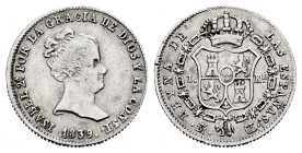 Elizabeth II (1833-1868). 1 real. 1839. Madrid. CL. (Cal-293). Ag. 1,45 g. VF. Est...25,00. 


 SPANISH DESCRIPTION: Isabel II (1833-1868). 1 real....