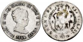 Elizabeth II (1833-1868). 4 reales. 1849. Madrid. CL. (Cal-tipo 124). 4,61 g. Contemporary counterfeit. Choice F. Est...12,00. 


 SPANISH DESCRIPT...