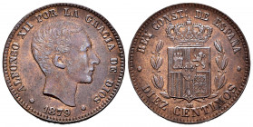 Alfonso XII (1874-1885). 10 centimos. 1879. Barcelona. OM. (Cal-10). Ae. 10,12 g. Almost XF. Est...60,00. 


 SPANISH DESCRIPTION: Alfonso XII (187...