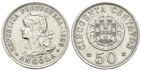 Portuguese Angola. 50 centavos. 1928. (Gomes-14.02). Ag. 10,42 g. Choice VF. Est...40,00. 


 SPANISH DESCRIPTION: Angola Portuguesa. 50 centavos. ...
