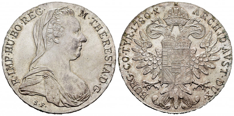 Austria. Maria Theresa. 1 thaler. 1780. (Km-23). Ag. 28,09 g. Re-struck. Almost ...