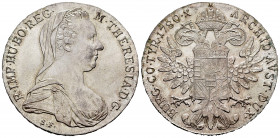 Austria. Maria Theresa. 1 thaler. 1780. (Km-23). Ag. 28,09 g. Re-struck. Almost MS. Est...45,00. 


 SPANISH DESCRIPTION: Austria. María Teresa. 1 ...