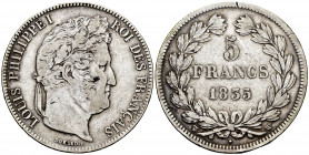 France. Louis Philippe I. 5 francs. 1835. Lille. W. (Km-749.13). (Gad-678). Ag. 24,54 g. Almost VF. Est...25,00. 


 SPANISH DESCRIPTION: Francia. ...