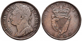 Ireland. George IV. 1 penny. 1822. (Km-151). Ae. 16,73 g. Knocks. Almost VF. Est...25,00. 


 SPANISH DESCRIPTION: Irlanda. George IV. 1 penny. 182...