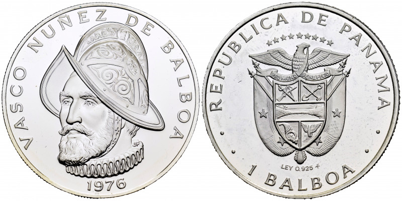 Panama. 1 balboa. 1976. (Km-39.1a). Ag. 26,75 g. PR. Est...35,00. 


 SPANISH...