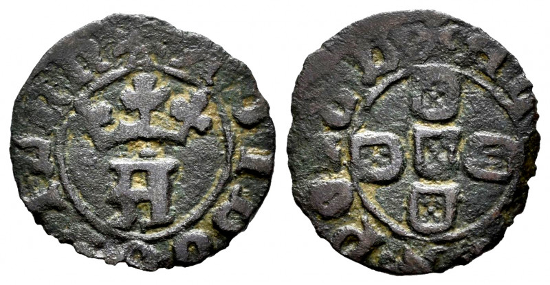Portugal. D. Afonso V (1438-1481). 1/2 Real Preto. (Gomes-04.01). Ve. 1,08 g. VF...