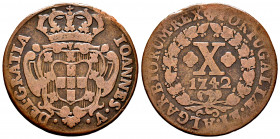 Portugal. D. Joao V (1706-1750). 10 reis. 1742. (Gomes-35.06). Ae. 10,76 g. VF/Almost VF. Est...30,00. 


 SPANISH DESCRIPTION: Portugal. D. Joao V...