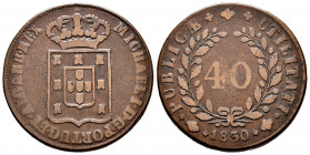 Portugal. D. Miguel I (1828-1834). 1830. (Gomes-04.05). Ae. 32,30 g. Almost VF. Est...40,00. 


 SPANISH DESCRIPTION: Portugal. D. Miguel I (1828-1...