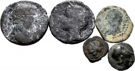 Lot of 5 bronze, 1 Greek, 3 Hispanic, 1 Roman. TO EXAMINE. F/Almost VF. Est...50,00. 


 SPANISH DESCRIPTION: Lote de 5 bronces, 1 Griego, 3 Hispan...