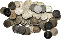 Lot of 85 coins from Germany. 5 Pfennig with variety of years and mints. Ni. TO EXAMINE. VF. Est...60,00. 


 SPANISH DESCRIPTION: Lote de 85 moned...