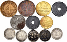 Lot of 12 coins from Germany. Different values, dates and mints, including two from Danzig. Different metals. TO EXAMINE. VF. Est...75,00. 


 SPAN...