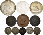 Austria. Lot of 11 Austrian coins, 4 in copper and 7 in silver (1 thaler 1870, 50 schilling 1970, and others). TO EXAMINE. Almost F/XF. Est...75,00. ...