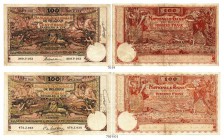BELGIEN. Banque Nationale de Belgique. 100 Francs 1910, 6. Juni. & 100 Francs 1913, 19. November. Signaturen: De Lantsheere - Tschaggeny bzw. De Lants...