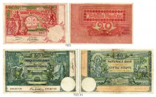 BELGIEN. Banque Nationale de Belgique. 20 Francs 1914, 4. Juli & 50 Francs 1913, 24. Oktober. Signatur: de Landsheere - Babau. BB 20/7B, 50/8B. Pick 6...