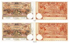 BELGIEN. Banque Nationale de Belgique. 100 Francs 1914, 21. Juli. 2 Exemplare. Signatur: de Lantsheere - Babau. BB 100/8B. Pick 78. II / Extremely fin...