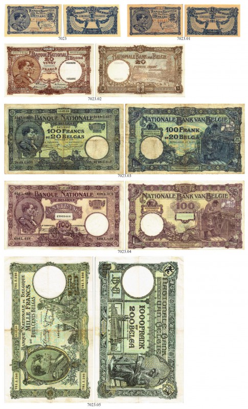 BELGIEN. Banque Nationale de Belgique. 1 Franc 1920, 8. April. 1 Franc 1920, 20....