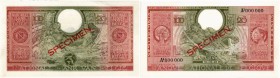 BELGIEN. Banque Nationale de Belgique. 100 Francs 1943, 1. Februar / 20 Belgas. SPECIMEN. Seriennummer A¹ 000000. Signatur Theunis - Sontag. In Perfor...