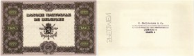 BELGIEN. Banque Nationale de Belgique. 1000 Francs o. J. / ND. Einseitige Probe / Essay. Ohne Datum und ohne Seriennummer. SPECIMEN in Perforation. Rv...