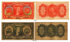BRITISCH GUYANA. Lot 1938, 1. Oktober. 1 Dollar & 5 Dollars. Pick 12b, 14a. 1 Dollar: Klebereste / Glue rests. Fast schön-gutes sehr schön / About fin...